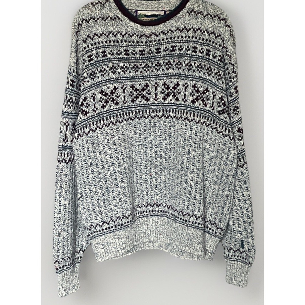 Vintage 90s Men's Knit Shenandoah Sweater Size Large USA Made‎ Nordic Grandpa
